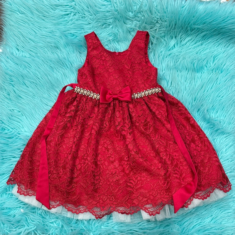 American Princess Red Lace Formal Dress